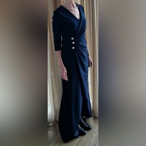 Calvin Klein Evening Dress Gown Navy Blue Full Length Size 6
